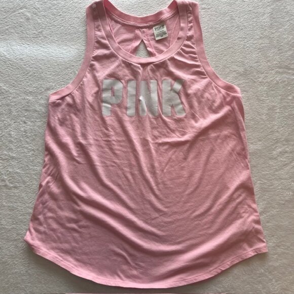 Pink Athletic Bundle of 2 Tanks-Pink and White- Size L - Picture 6 of 9
